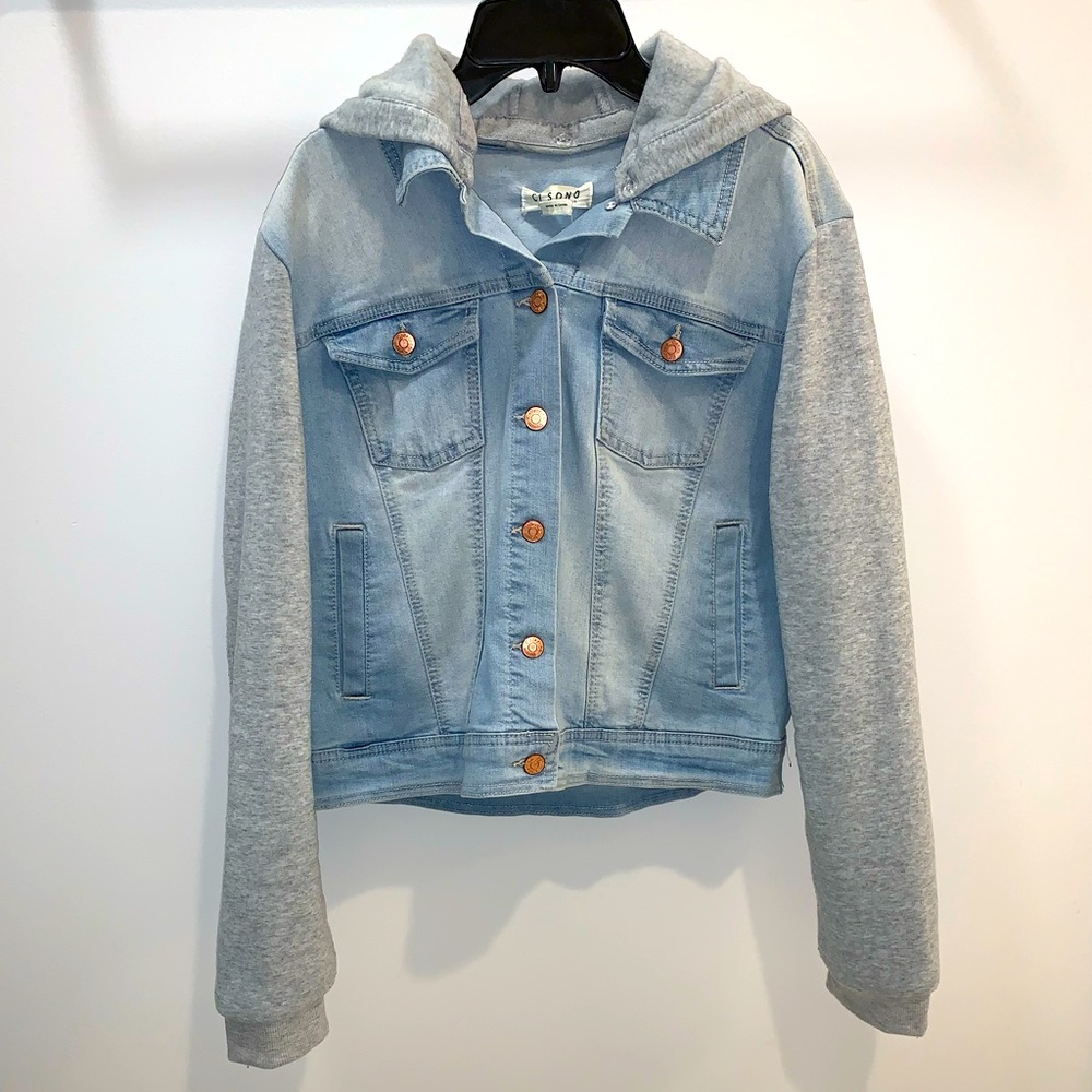 Ladies Hooded Jean Jacket/Sweatshirt - Large